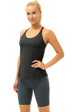 icyzone Workout Tank Tops Built in Bra - Women's Strappy Athletic Yoga Tops, Running Exercise Gym Shirts