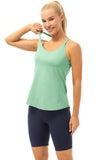 icyzone Workout Tank Tops Built in Bra - Women's Strappy Athletic Yoga Tops, Running Exercise Gym Shirts