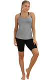 icyzone Workout Tank Tops Built in Bra - Women's Strappy Athletic Yoga Tops, Running Exercise Gym Shirts