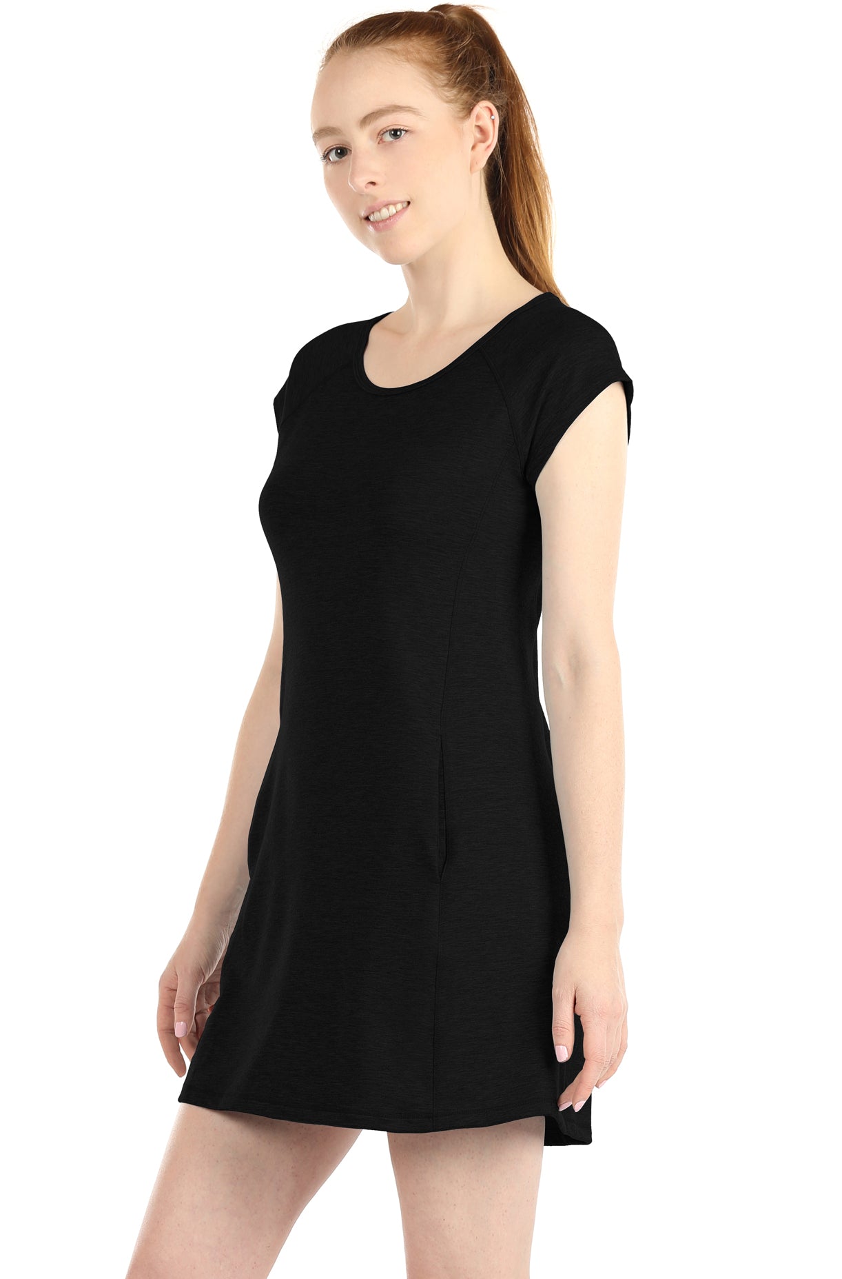 icyzone T-Shirt Dresses for Women - Short Sleeve Tunic Mini Dress