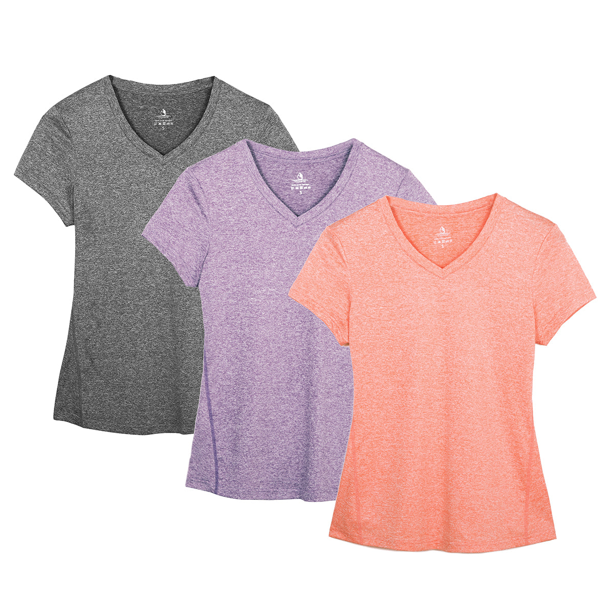 V Neck T-Shirt for Women Athletic Active Yoga Womens Workout Gym Tops 5  Pack Small, Set B