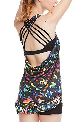 icyzone Women Workout Yoga Spaghetti Strap Racerback Tank Top with Built in  Bra(S, Black) : : Clothing, Shoes & Accessories