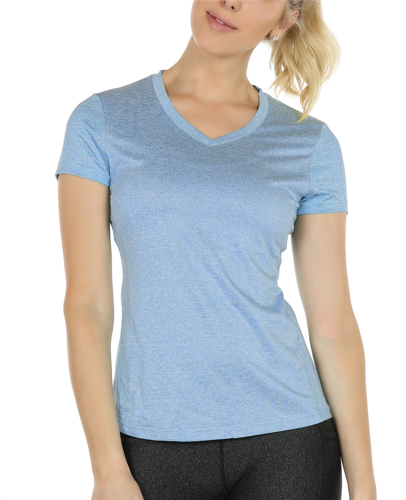 icyzone Workout Shirts Yoga Tops Activewear V-Neck T-Shirts for Women  Running Fitness Sports Short Sleeve Tees : : Clothing, Shoes 