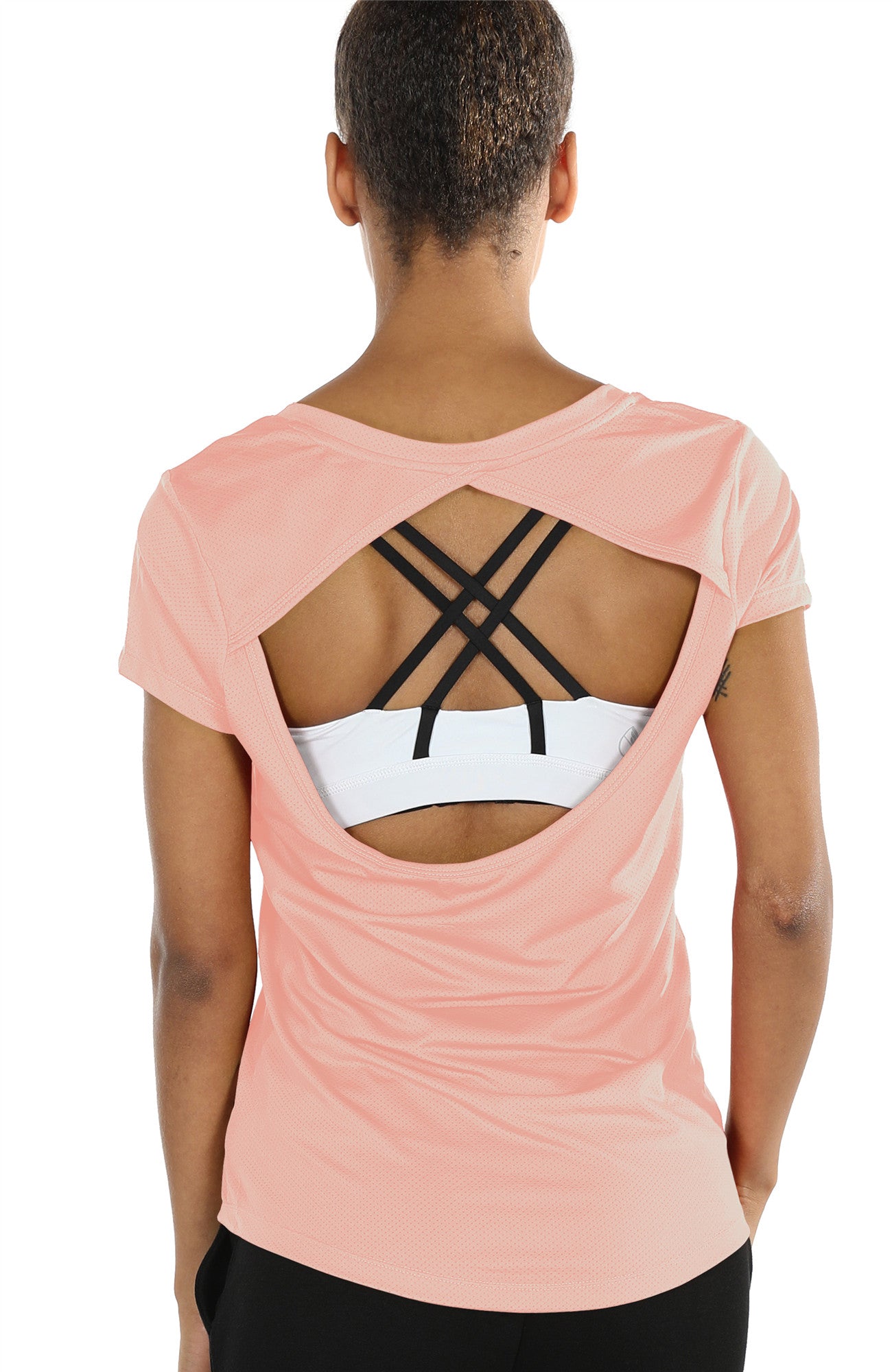 Open Back Woman’s Jersey T-shirt For Fitness Gym And Yoga - I’m Loving Yoga