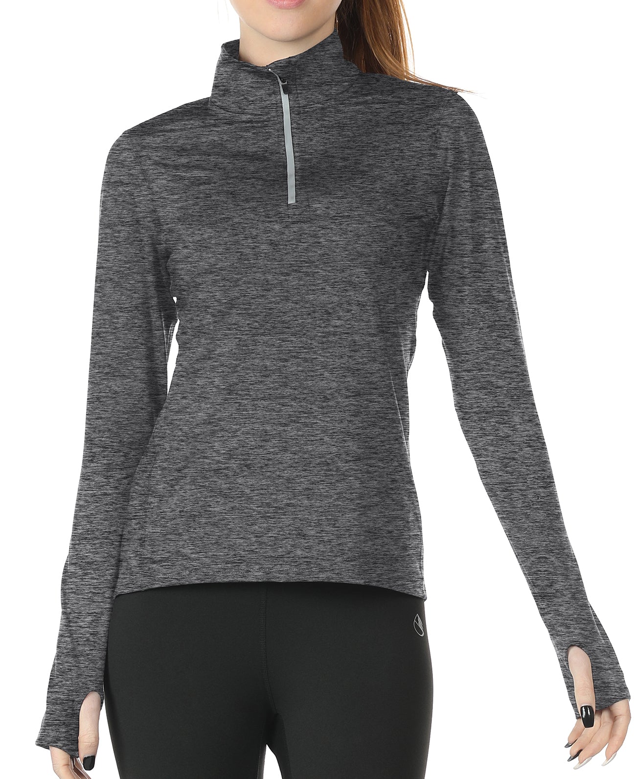 Women's Thermal-🌞SO® Grey Half Collar Fleece Long Sleeve Workout