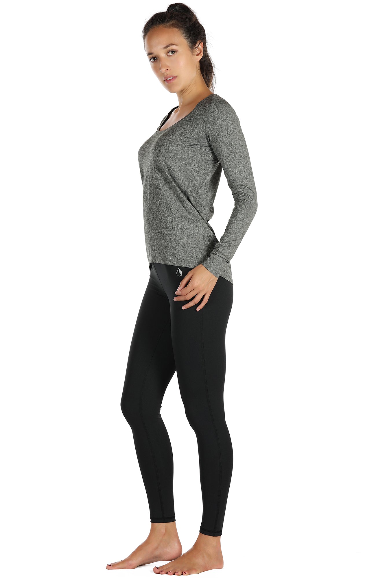 icyzone Long Sleeve Workout Shirts for Women - 3 Pack Athletic T Shirt,  Running Exercise Yoga Tops (Black Melange/Grey/Ice Green, S) at   Women's Clothing store