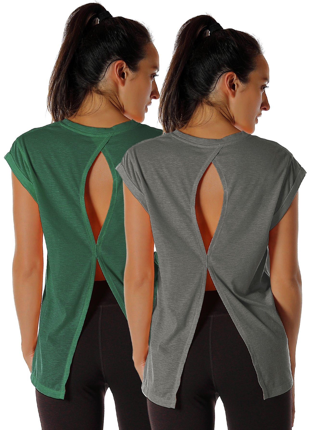 Gaiam Women's Open Back Yoga T-Shirt - Short Sleeve Workout