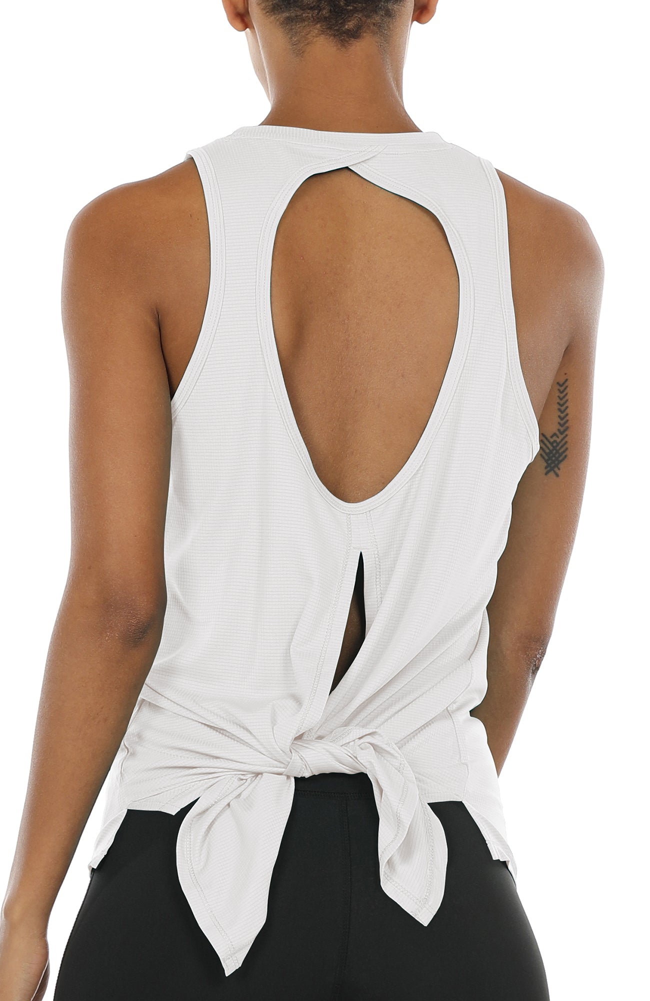 Yoga Basic Cut Out Back Solid Sports Tank Top
