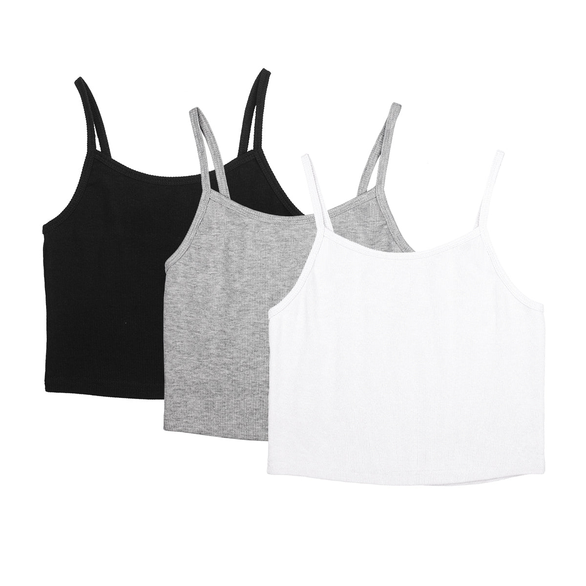 Women's Tank & Cami Tops, White, Black & Cropped