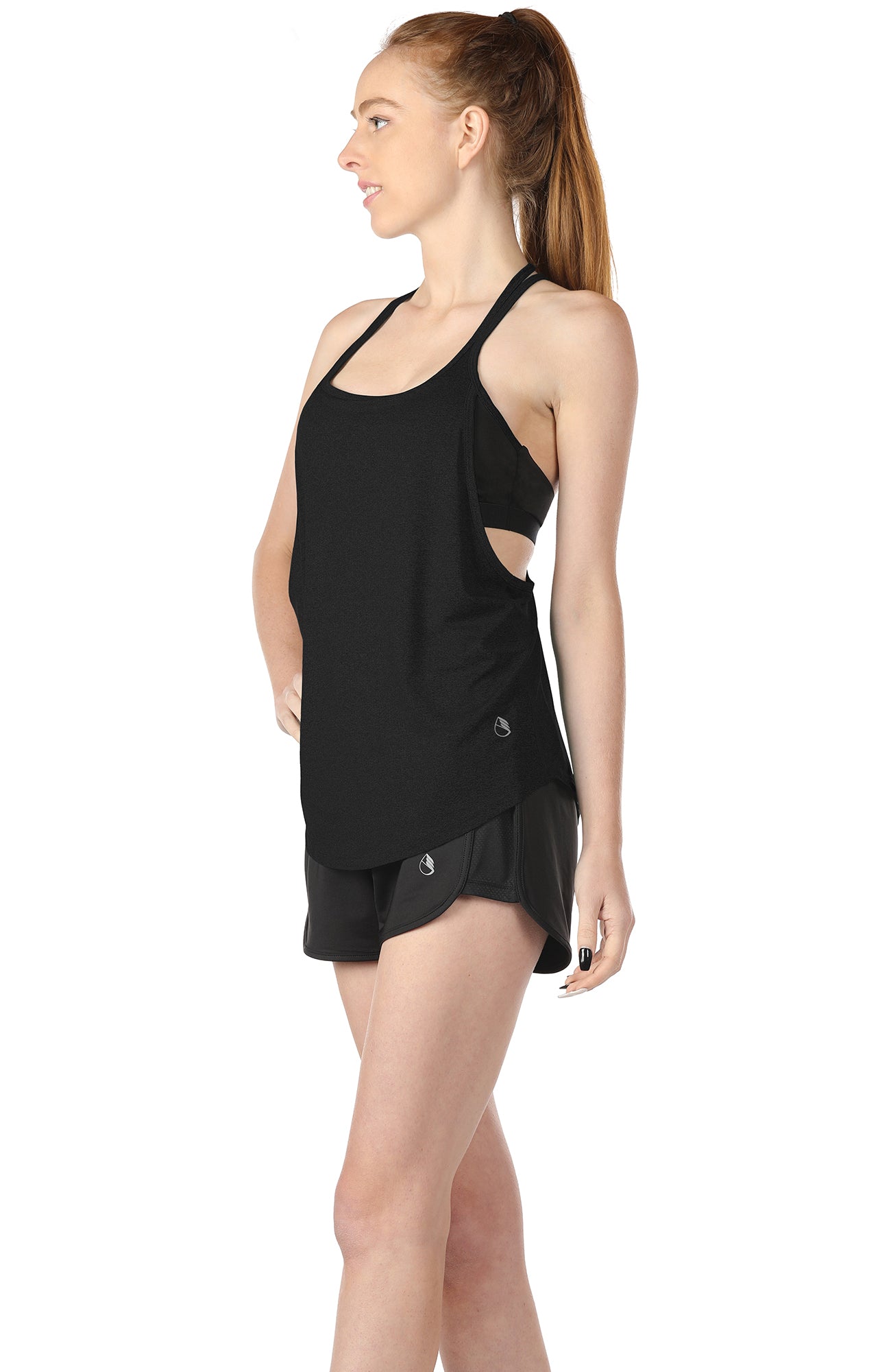  icyzone Workout Tank Tops Built in Bra - Women's Strappy Athletic  Yoga Tops, Running Exercise Gym Shirts (S, Black) : Clothing, Shoes &  Jewelry