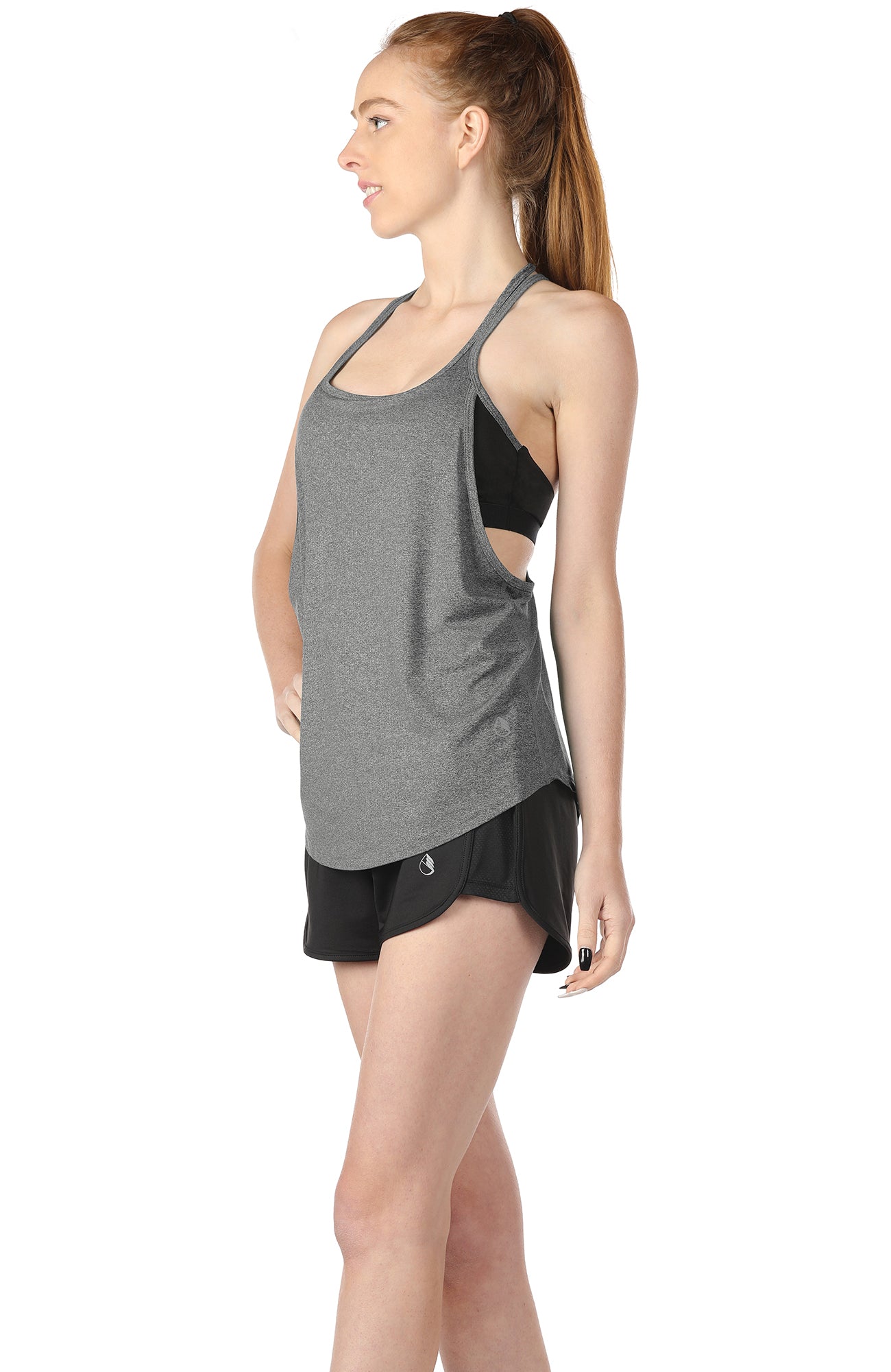 icyzone Women's Yoga Tank Top Built in Bra - Strappy Sports Vest Exercise  Gym Shirts Workout Tops (M - ShopStyle
