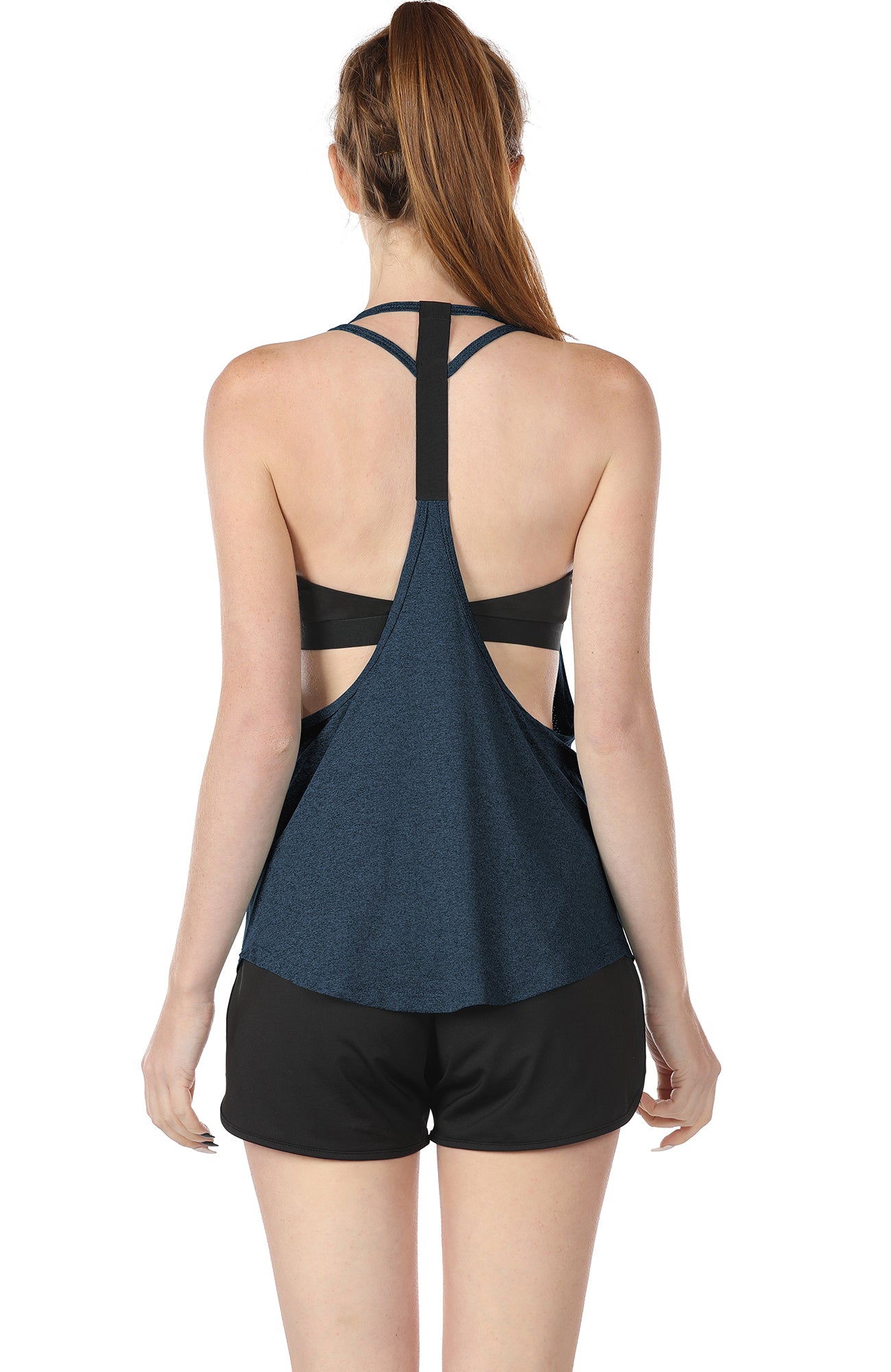 icyzone Workout Tank Tops Built in Bra - Women's Strappy Athletic