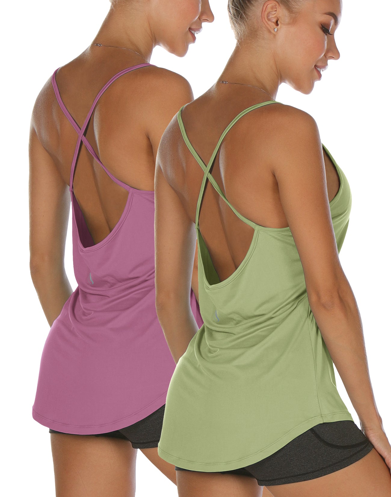 Women's Yoga Sports Tank Top, Spaghetti Strap Cut Out Back Sexy Running  Fitness Yoga Top