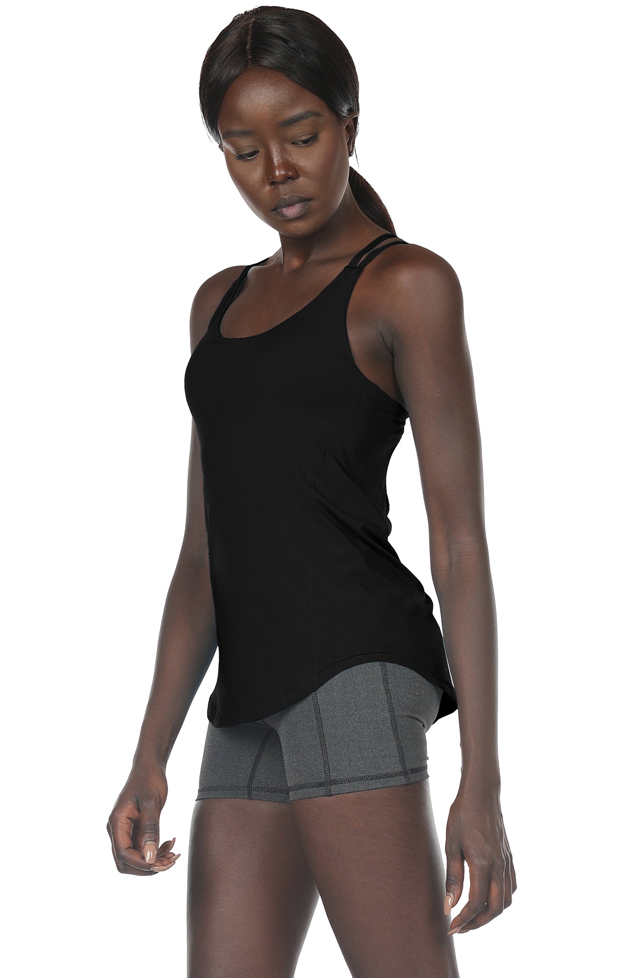 XUNYU Women Longline Sports Bra Strappy Workout Tank Tops Built in Support  Open Back Criss Cross Yoga Crop Shirt - ShopStyle