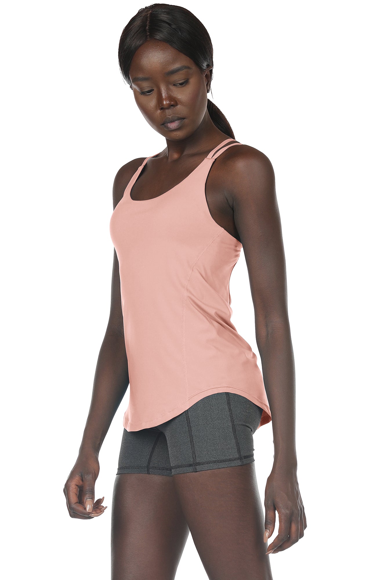 Lemedy Strappy Back Tank Top for Women with Built in Bra Workout